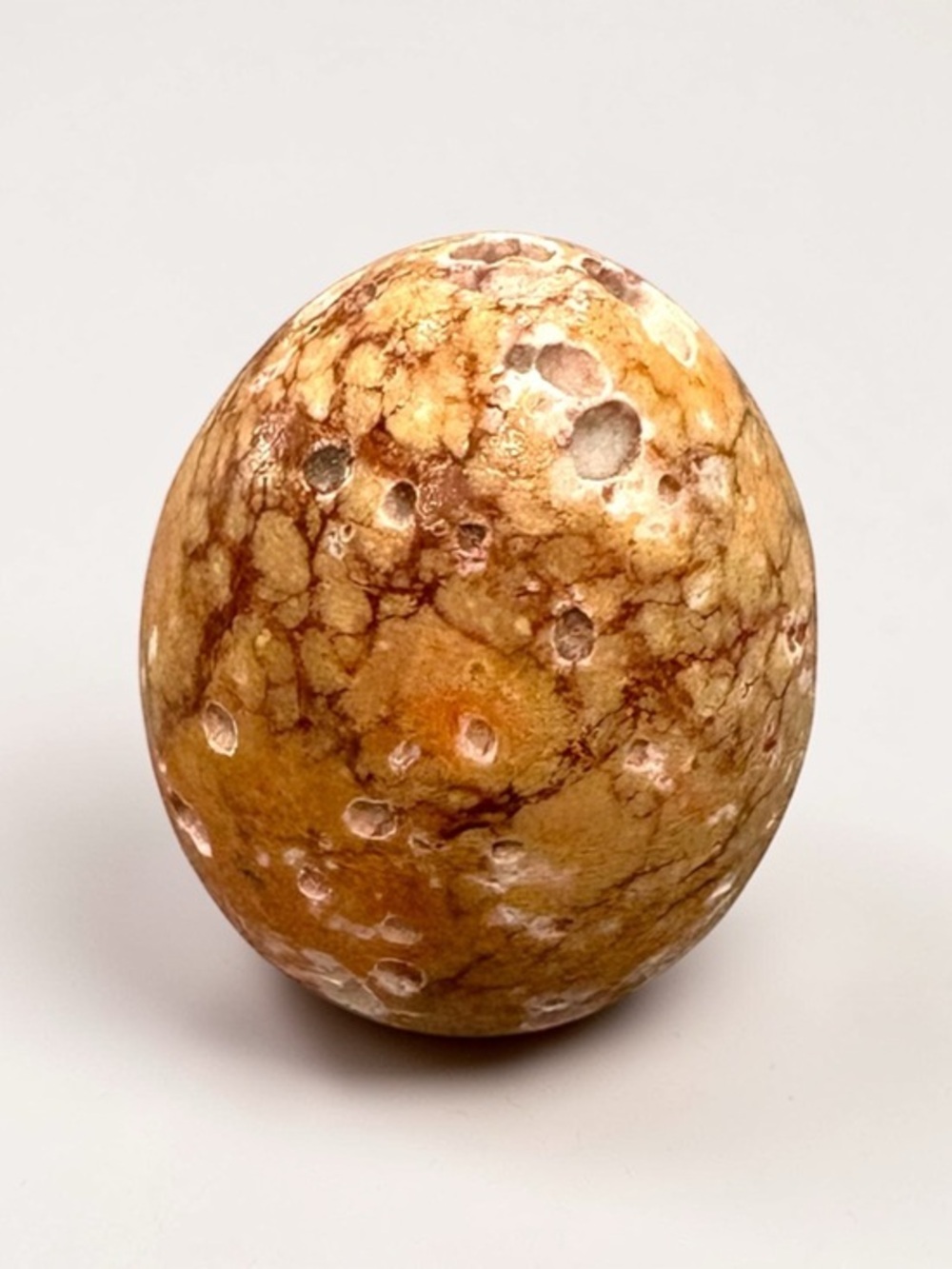 Vintage Composite Stone Egg W/ Embedded Stone Fragments 2” x 1.5” Polished 5oz